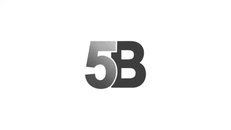 A bold black and gray gradient logo featuring the characters '5B' on a white background.